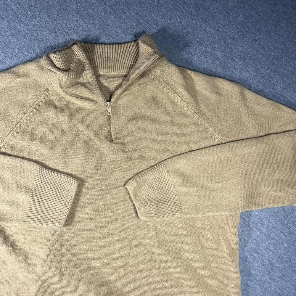 Studio Works 100% Acrylic Woman’s Small Sweater Beige Ribbed Collar Soft Knit